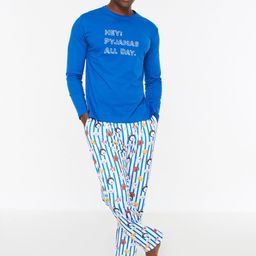Trendyol Typographic Printed Pure Cotton Night suit-picture-33