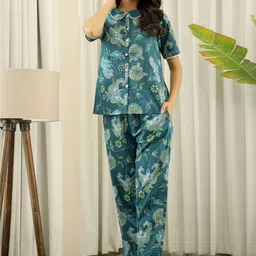 SANSKRUTIHOMES Women Printed Cotton Night suit-image-59