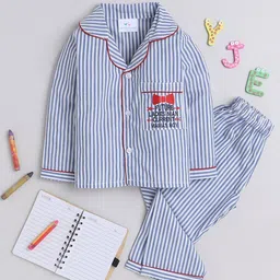 Knitting Doodles Boys Striped Night suit-56