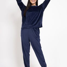 Camey Self Design Pullover With Jogger Night suit-image-103