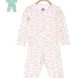 The Mom Store Kids Pack Of 2 Printed Pure Cotton T-Shirt & Lounge Pant-image-87