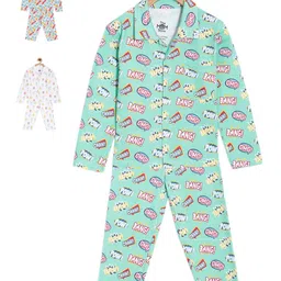 The Mom Store Kids Pack Of 3 Pure Cotton Night Suits-image-84