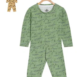 The Mom Store Infant Kids Pack Of 2 Graphic Printed Pure Cotton Night suit-image-94