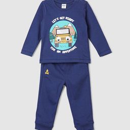 max Boys Graphic Printed Pure Cotton T-shirt With Pyjamas-image-41