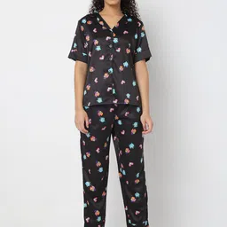 Smarty Pants Women Printed Satin Night suit-image-64