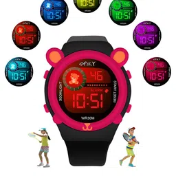 Spiky Unisex Kids Mother of Pearl Dial & Bracelet Style Straps Digital Multi Function Automatic Watch-1