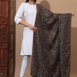 Zamour Ethnic Motif Woven Design Kashmiri Shawl-image-9