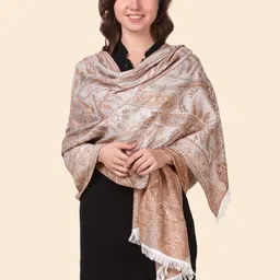 Anouk Women White & Pink Woven Design Stole-33
