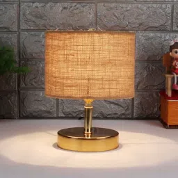 Hazel Beige Jute Shade Night Lamp With Metal Base By New Era-picture-41