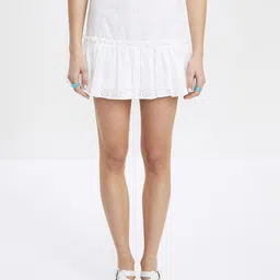LC Waikiki Women White Self Design A-Line Skirt-image-22
