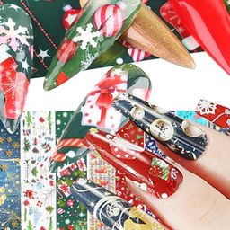 FEELHIGH 10 Rolls Christmas Print Nail Foil Decals - 03-image-84