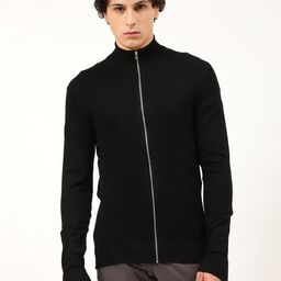 LINDBERGH Men Black Cardigan with Zip Detail Detail-image-38