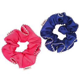 HAIR DRAMA COMPANY Women Pink & Blue Set of 2 Embellished Ponytail Holders-image-101