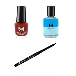 Moraze Pack of Kajal with 1 Nail Polish (Haughty Naughty)5 ML1 Nail Paint Remover (30 ML)-image-41
