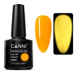CANNI Fluorescence Glow-In-The-Dark UV-LED Soak-Off Gel Nail Polish - Shade YG02-image-59