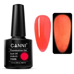 CANNI Fluorescence Glow-In-The-Dark UV-LED Soak-Off Gel Nail Polish - Shade YG06-image-65
