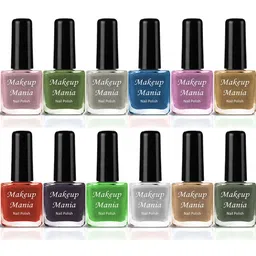 Makeup Mania Set of 12 High-Shine Long-Lasting Non-Toxic Nail Polish 6ml Each - Shade 221-12