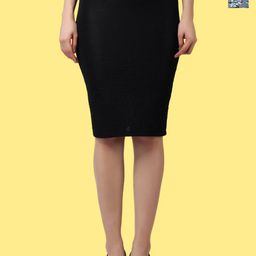 Popwings Pack of 2 Floral Printed Pencil Knee Length Skirts-image-68
