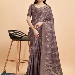 Mitera Batik Dyed Zari Pure Silk Saree-picture-14