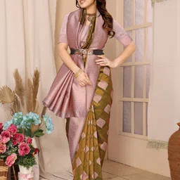 vj fashion Geometric Woven Design Zari Kanjeevaram Saree-image-31