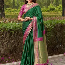 SGF11 Ethnic Motifs Woven Design Zari Banarasi Saree-image-61