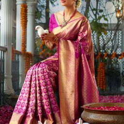 zinzraa Ethnic Motifs Zari Pure Silk Kanjeevaram Saree-picture-41