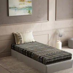 DDecor Grey & White Ethnic Motifs Cotton 140 TC Single Bedsheet with 1 Pillow Cover-image-63