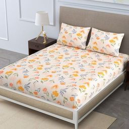 Innovative Edge Yellow Geometric 180 TC King Bedsheet with 2 Pillow Covers-image-76
