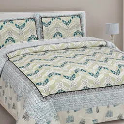 MAFATLAL Floral Printed  210 TC King Bedsheet with 2 Pillow Covers-image-7