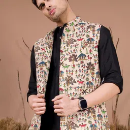 SHIWAM ETHNIX Printed Cotton Nehru Jackets-image-53