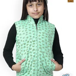 BAESD Pack Of 2 Girls Conversational Printed Fleece Lightweight Bomber Jacket-image-1