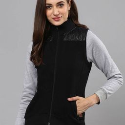Campus Sutra Sleeveless Windcheater Cotton Bomber Jacket-48