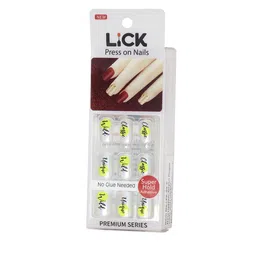 LICK 24-Pieces Oval Shape Light Grey Fake Reusable Press On Nails With Application Kit-14