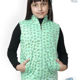 BAESD Pack Of 2 Girls Conversational Printed Sleeveless Lightweight Bomber Jacket-image-46