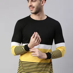 Maniac Men Striped Slim Fit T-shirt-image-23