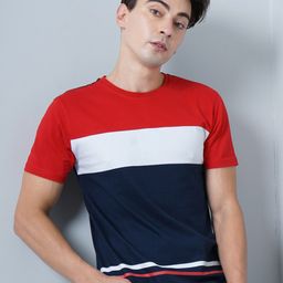 PAUL STREET Colourblocked Bio Finish Slim Fit Pure Cotton T-shirt-image-69