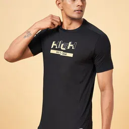 Ajile by Pantaloons Typography Printed Slim Fit Cotton Sports T-shirt-image-81