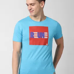 PETER ENGLAND UNIVERSITY Men Typography Printed Applique Slim Fit T-shirt-image-44
