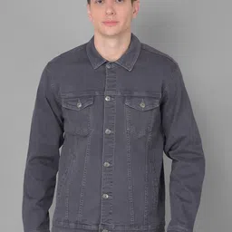Canary London Spread Collar Washed Denim Jacket-image-93