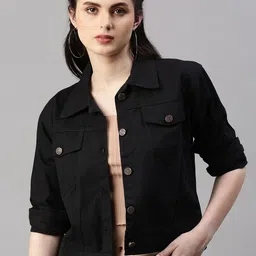 VOXATI Spread Collar Crop Denim Jacket-picture-40