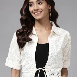 BAESD Spread Collar Tie Up Cotton Jacket-picture-58