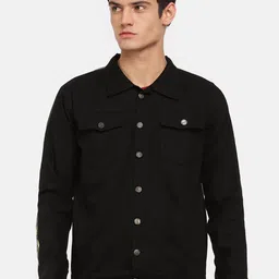 VOXATI Men Black Crop Denim Jacket-image-75