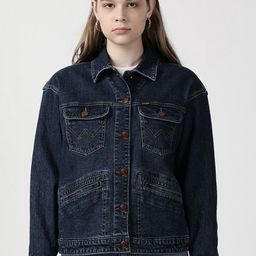 Wrangler Women Spread Collar Cotton Denim Jacket-picture-44