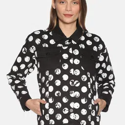 KULTPRIT Geometric Printed Lightweight Crop Denim Jacket-picture-27