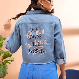 Freehand by The Indian Garage Co Women Pure Cotton Outdoor Denim Jacket-image-43