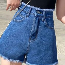 LULU & SKY Women Washed Slim Fit High-Rise Denim Shorts-picture-28