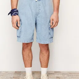 Trendyol Men Washed Denim Shorts-image-7