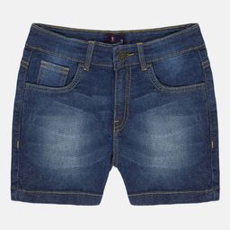 KiddoPanti Girls Mid Rise Washed Cotton Denim Shorts-image-12