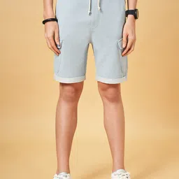 People Men Blue Mid-Rise Cargo Shorts-picture-53