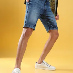 Campus Sutra Men Washed Denim Shorts-picture-14